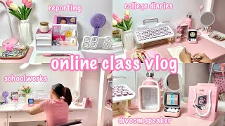 college diaries:📒a productive day of a college student, school works, reporting, divoom speaker💝