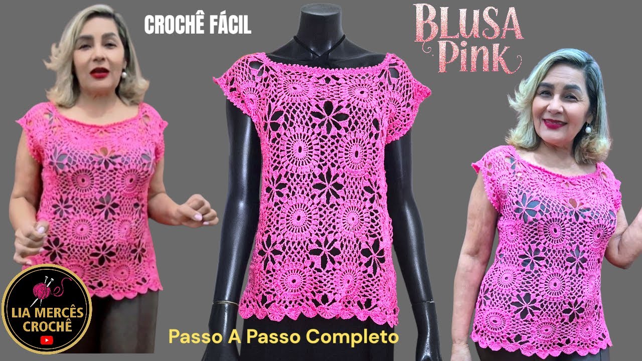 Blusa Pink de Crochê O Modelo que Todo Mundo vai Pedir