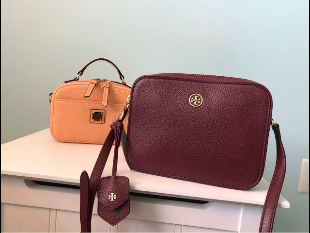 Tory Burch Beige Leather Robinson Double Zip Crossbody Bag Tory Burch