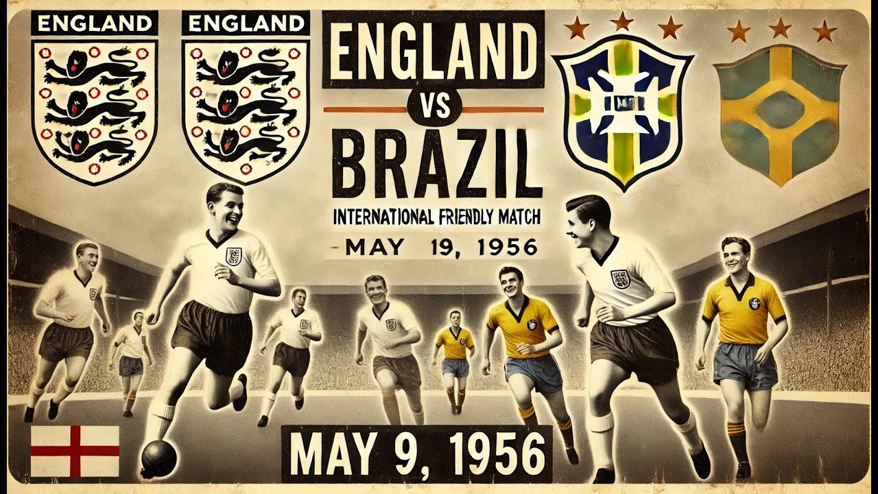England vs. Brazil | Full Match 2nd Half | Friendly | May 9, 1956