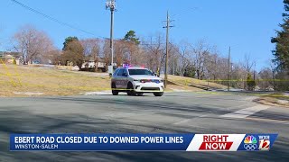 Wind caused road closures due to downed trees and power lines