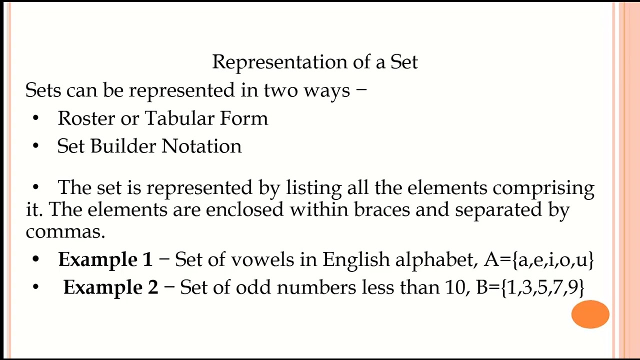 Discrete Mathematics - Introduction to set , Representation of sets , Cardinality of sets