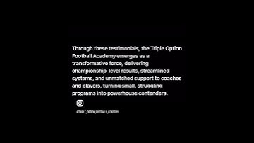 Transforming Teams: The Triple Option Football Academy Through Coaches’ Testimonials