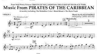 Pirates of the Caribbean violin 1 part chords