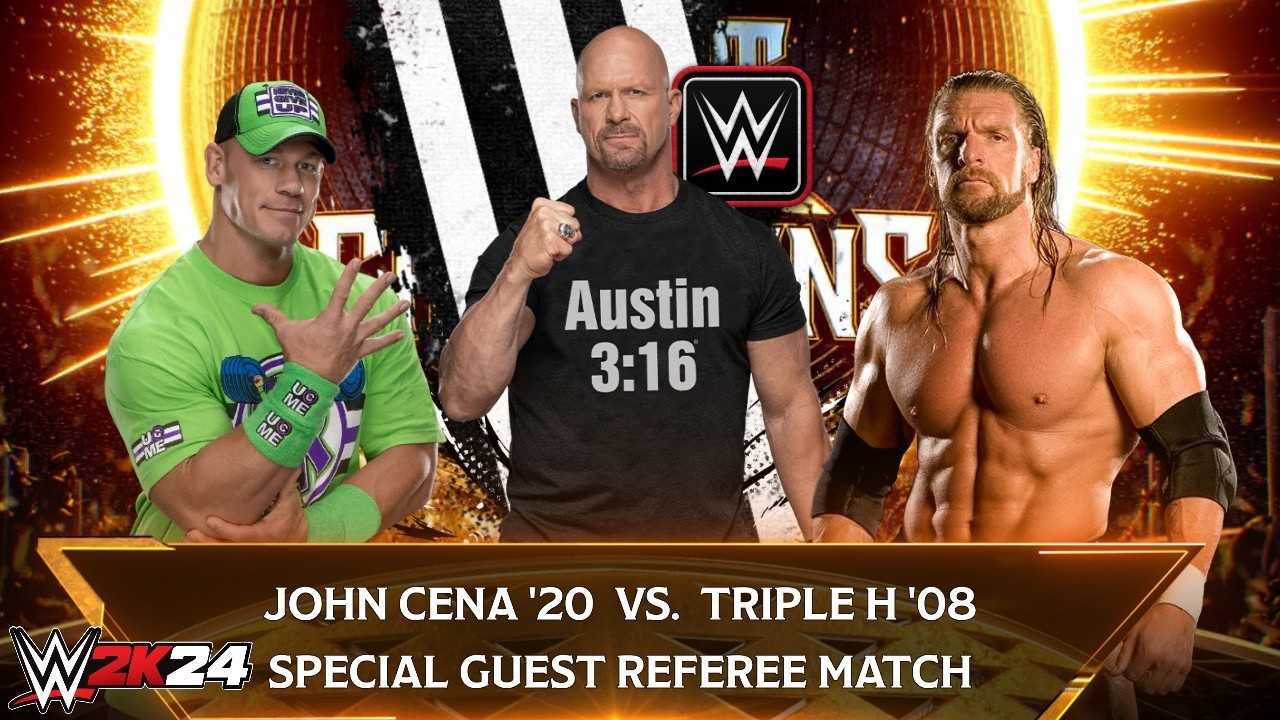 Full Match - John Cena vs Triple H '08: SGR Stone cold at Night Of Champions | WWE 2k24 