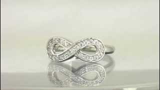Tioneer Sterling Silver Infinity Ring with Cubic Zirconia Sterling Silver Infinity Ring