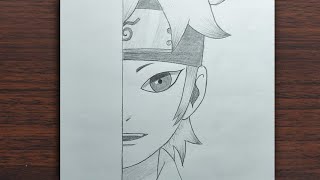 Anime Drawing How To Draw Mitsuki - Boruto Half Face From Naruto Easy Tutorial