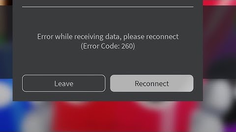 Roblox error code 260