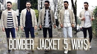 How to Wear a Bomber Jacket 5 ways | Men's Style & Fashion Lookbook