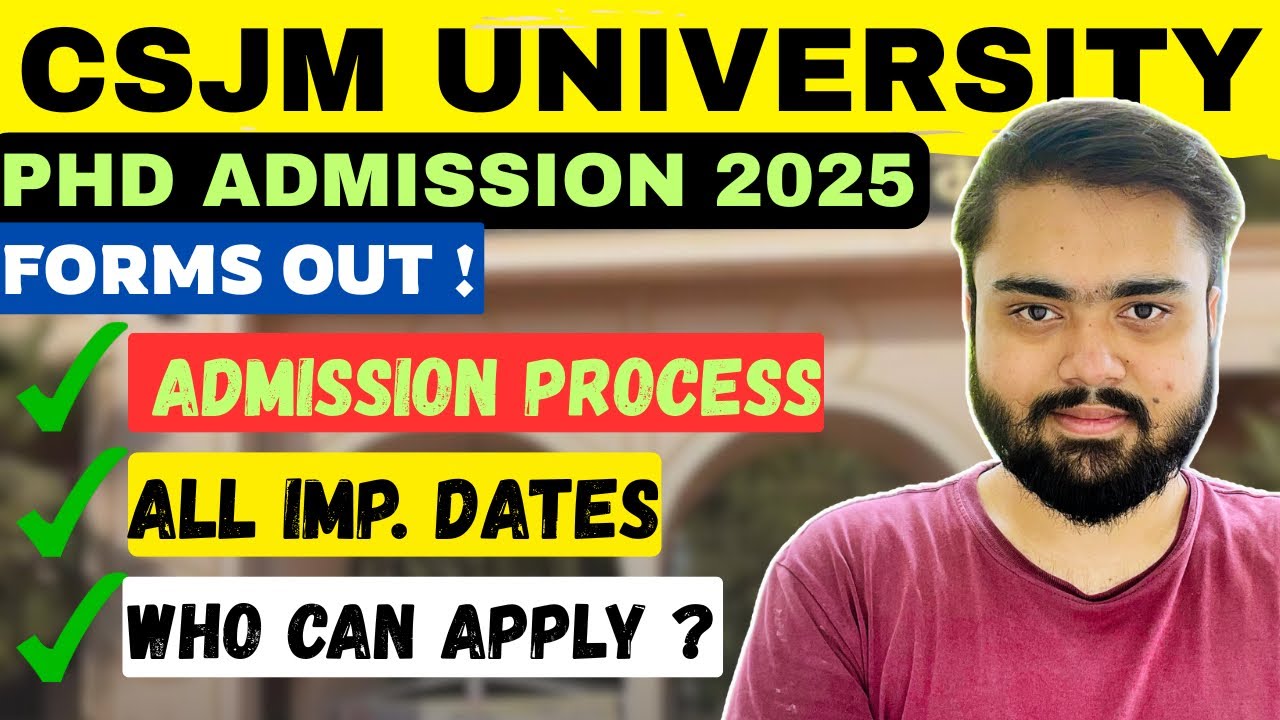 CSJM University PhD Admission Process 2025🔥|Kanpur University Last date ...