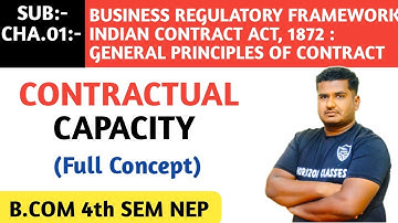CONTRACTUAL CAPACITY FULL CONCEPT, FOR B.COM 4th SEM NEP SYLLABUS | BUSINESS REGULATORY FRAMEWORK