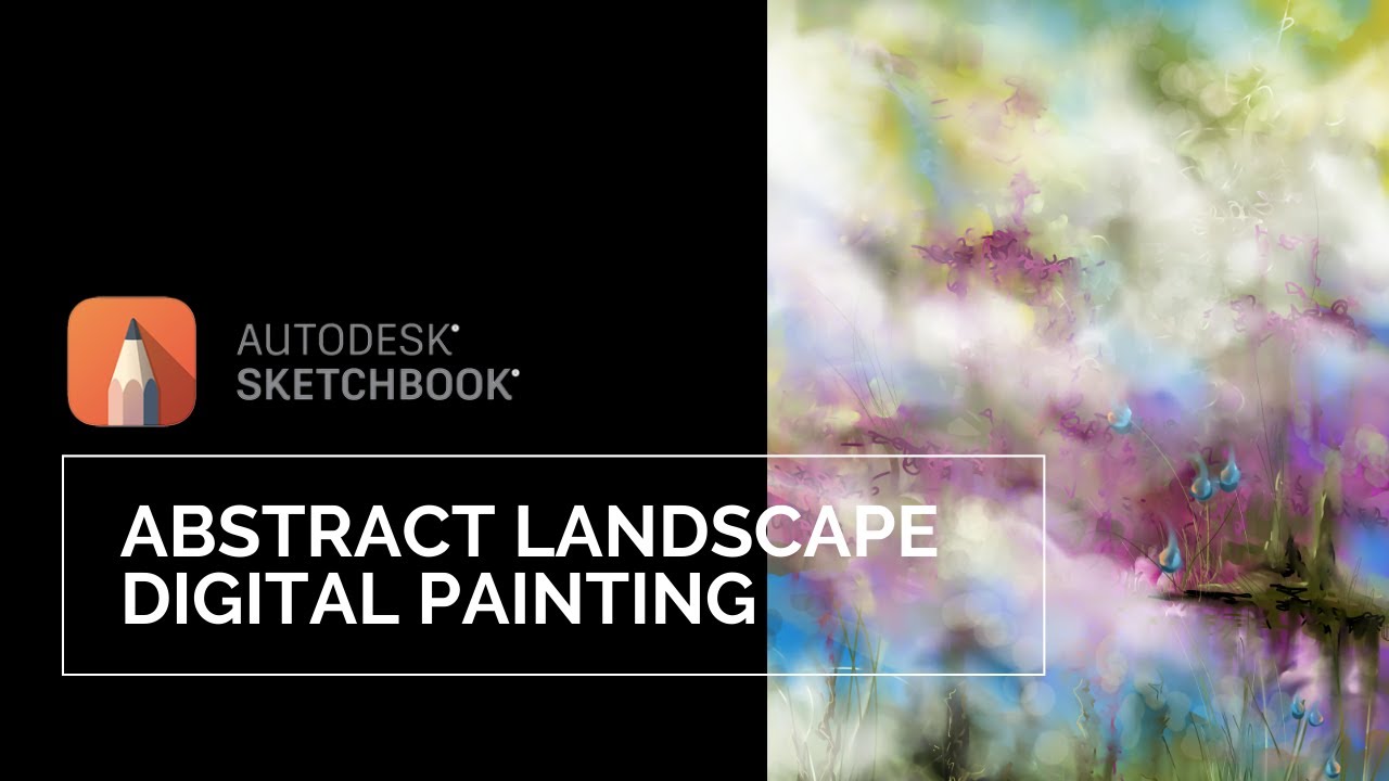 Abstract Digital Landscape Painting in Autodesk Sketchbook Pro - YouTube