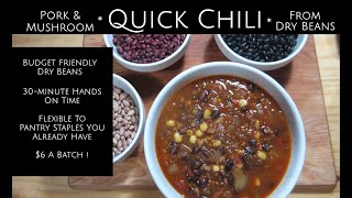 Quick Chili From Dry Beans  No Pressure Cooker Needed  Cheap & Delicious!
