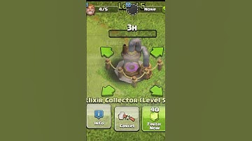 Level 1 to MAX elixir collector with animation and cost | COC #shorts