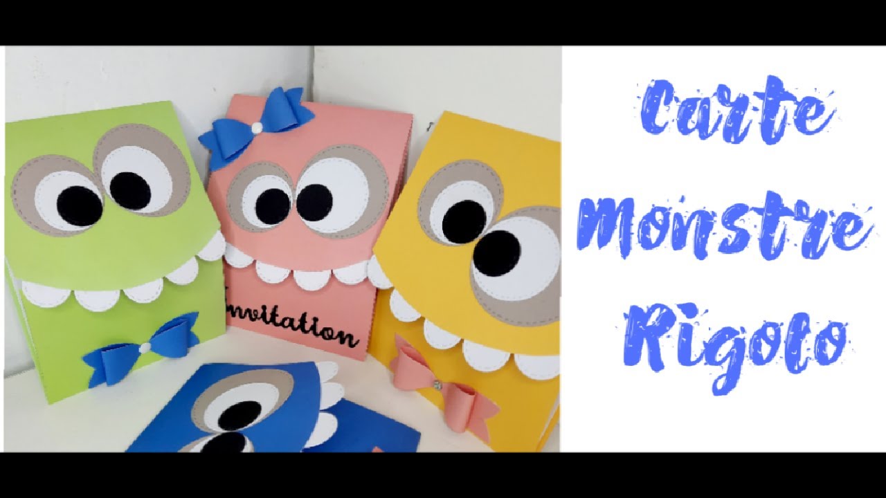 TUTO SCRAP * Carte monstre rigolo * Invitation anniversaire enfant