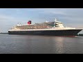 4K Auslaufen der Queen Mary 2 in Hamburg 2018