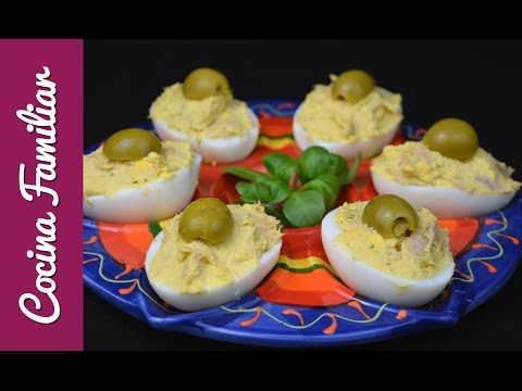 HUEVOS RELLENOS DE ATÚN MUY FÁCILES - huevos rellenos javier romero