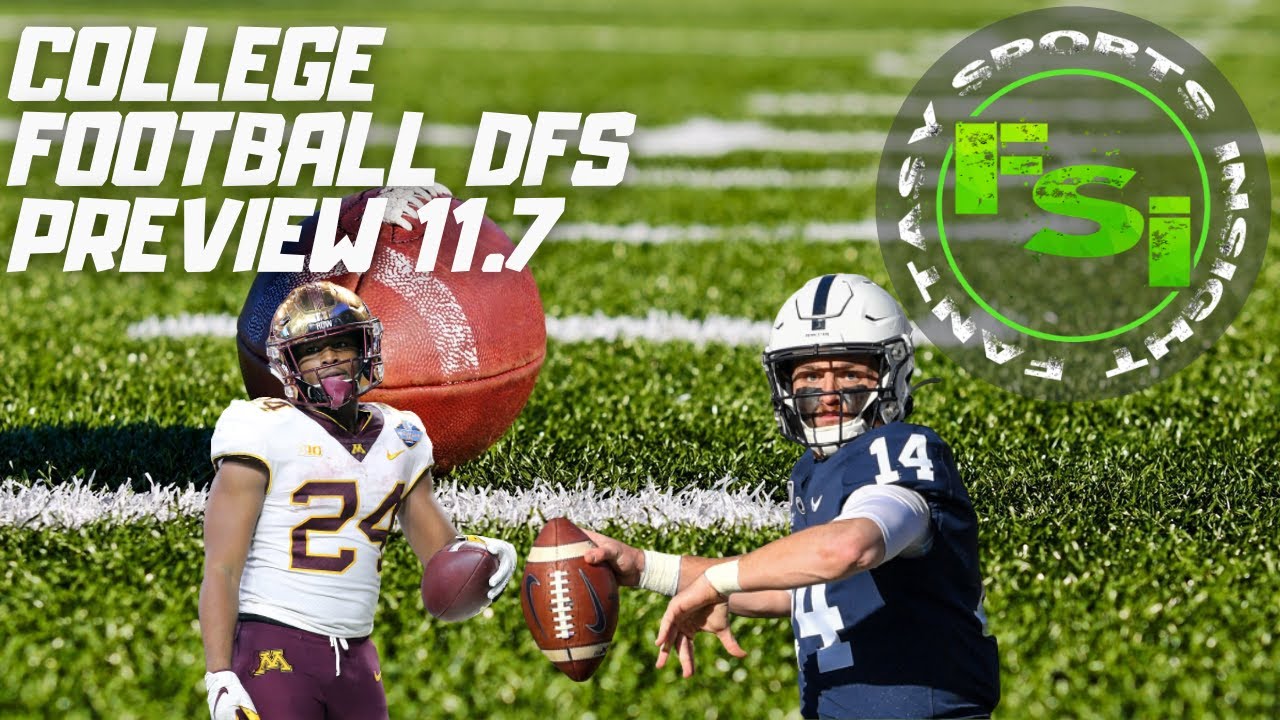 College Football DFS Draftkings Preview 11.7 YouTube