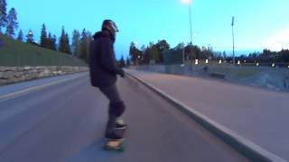 Longboard Holmenkollen Oslo (Drunken riding with a broken arm)