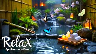 Zen Spa Music - Sakura Twilight Veil: Soft Piano & Gentle Waterfall Meditation