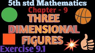 5th std Mathematics | Chapter – 9 THREE DIMENSIONAL FIGURES Exercise 9.1 | English Medium Wealth