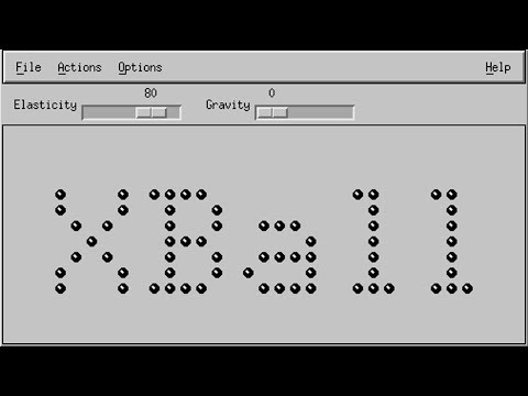 xball, physics simulation of balls with elasticity/gravity/collision