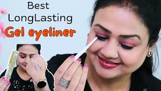 Best GEL EYELINER from My Glamm Gel Eye Liner Review &amp; Application for Beginners - Smudge proof