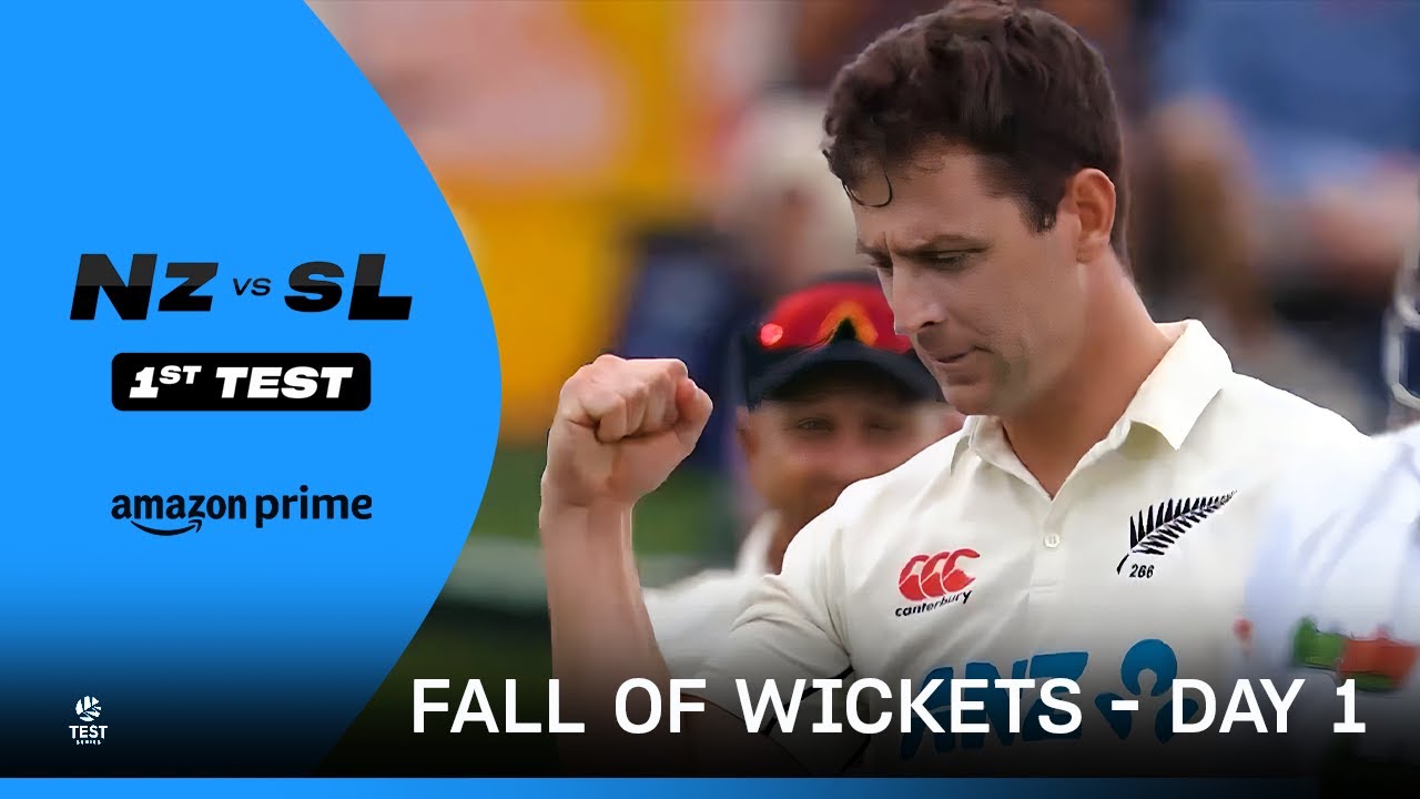 NZ vs SL 1st Test: Day 1 - Fall of wickets 🏏 | Prime Video India - YouTube