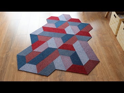 Puzzle piece carpet tiles. DIY project with old carpet remnants?