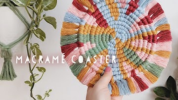 DIY groovy macrame coaster tutorial || How to make macrame coaster from scraps
