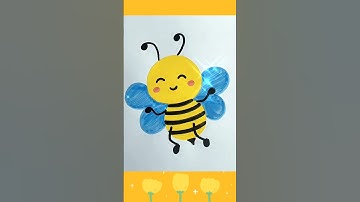 🐝 Cute Bee Drawing - Easy Doodle Art for Kids #shorts #drawing #honeybee #art