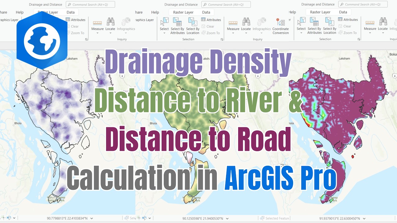 ArcGIS Pro Tutorial | Calculate Drainage Density, Distance to River and ...