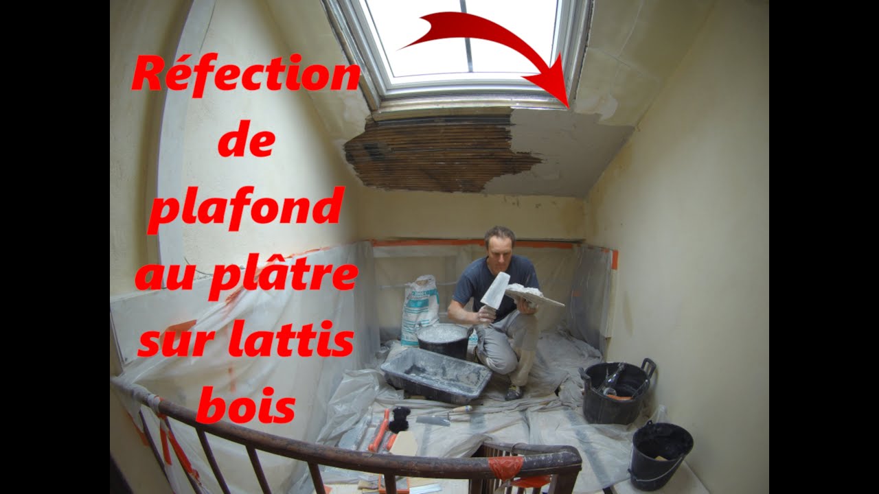 Réfection de plafond au plâtre. Plâtre traditionnel sur lattis bois — free download
