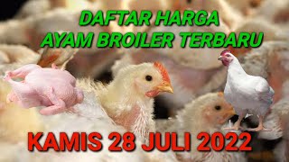 Harga Ayam Broiler Hari Ini Jum'at 29 Juli 2022. 