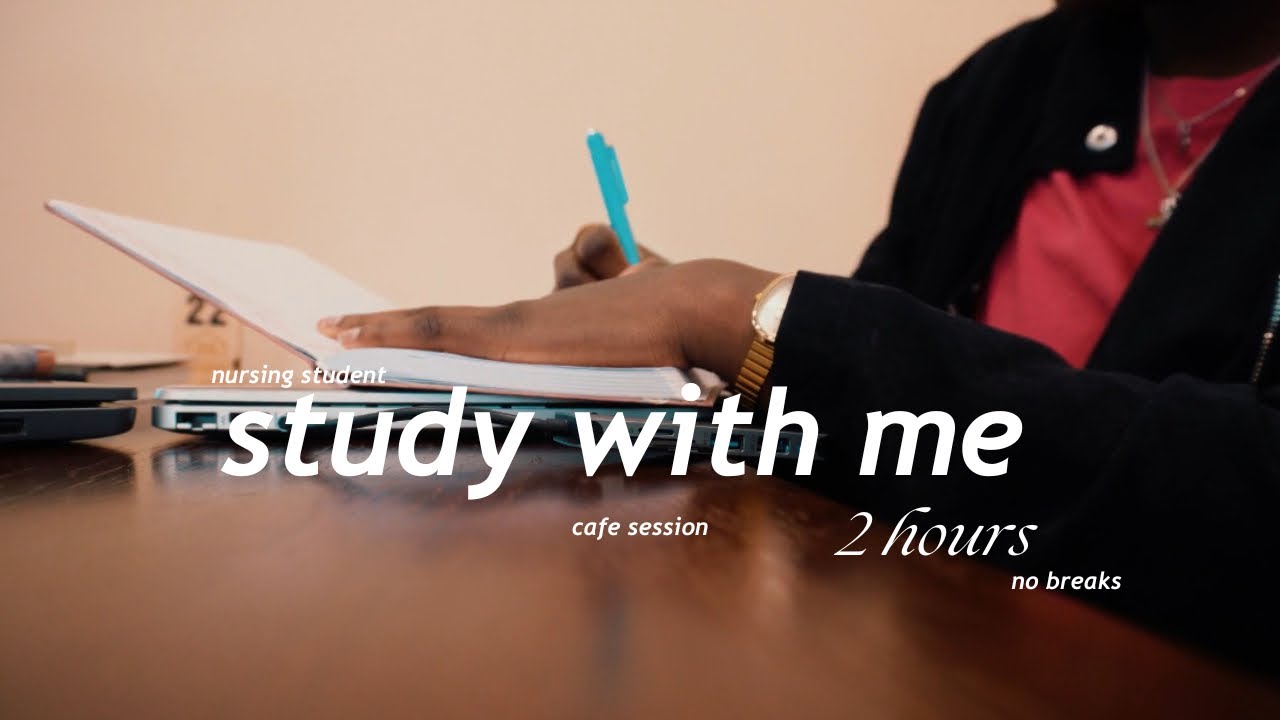 2 hour study with me☕️ | real time cafe productivity (nursing student) no breaks, lofi music 