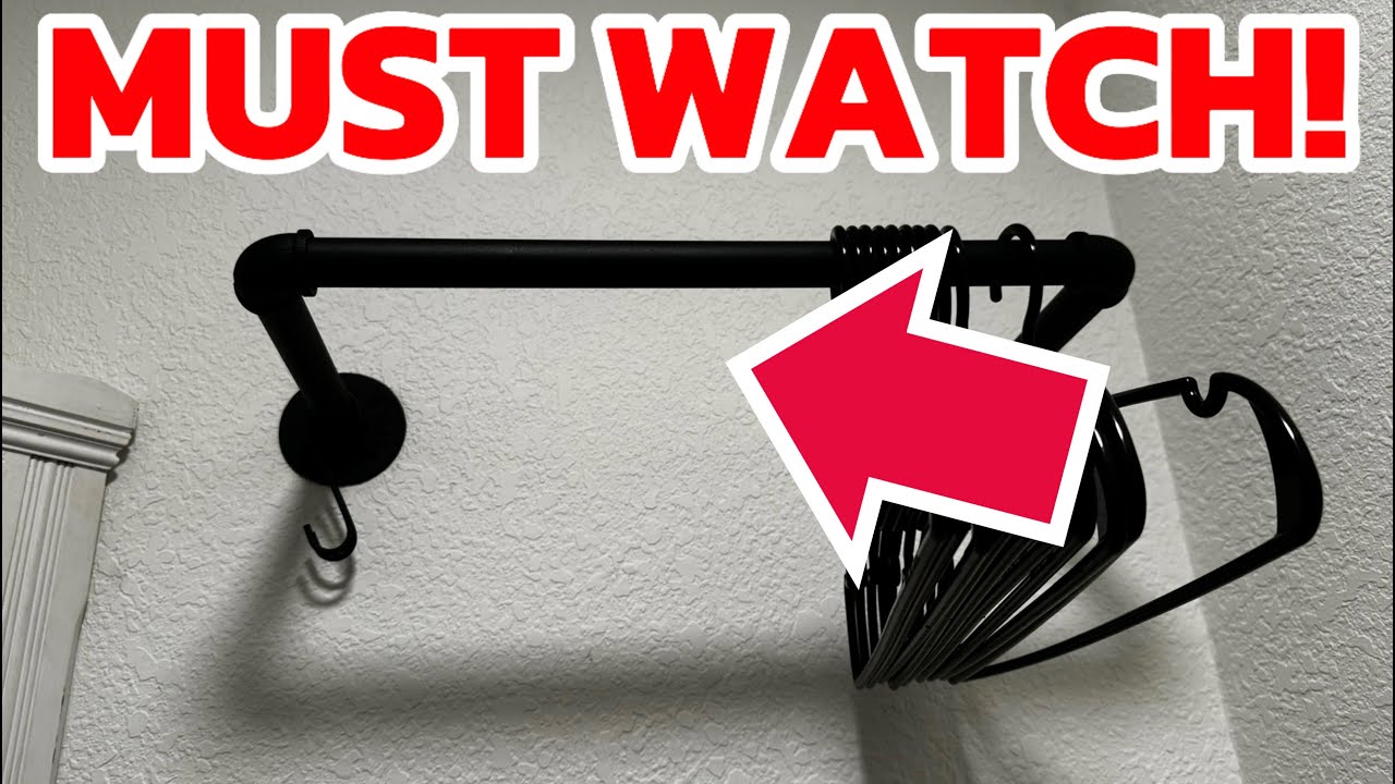 GREENSTELL Clothes Rack, 36.2 Inch Industrial Pipe Wall Mounted Close Rod, Space-Saving Hanging Rack