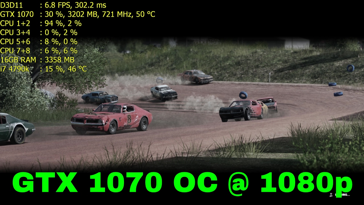 GTX 1070 OC | Wreckfest (Early Access) 1080p Perfomance Test | Game DVR Test