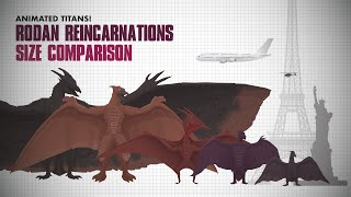 RODAN Incarnations | ANIMATED TITANS SIZE COMPARISON | Evolution of Rodan