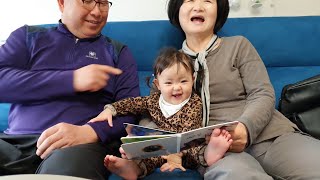 [SUB] A granddaughter showing her 'Aegyo Skills💖' to  grandpa after who meet after a long time.