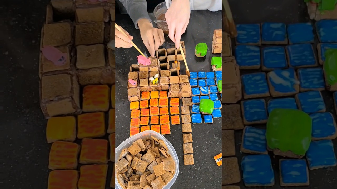 We made this Minecraft village out of gingerbread last year. ✌️ I can't wait to make another one!