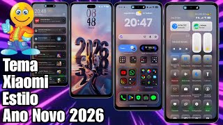 Tema Estilo Feliz Ano Novo Ícones Dark e Control Center 3D HyperOs @CiclopeTech