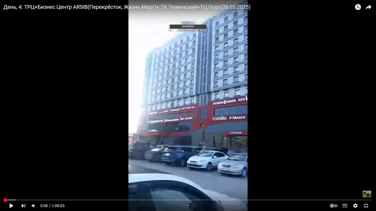 День, 4: ТРЦ+Бизнес Центр ARSIB(Перекрёсток, Жизнь Март)+ТК Тюменский+ТЦ Порт(28.03.2025)