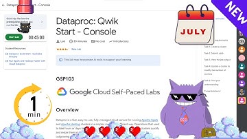 Dataproc: Qwik Start - Console | #2025 | #GSP103 |#qwiklabs |Solution