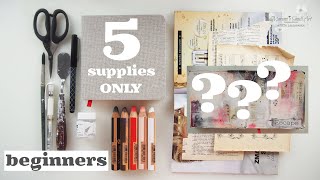 Just START ! Art Journal for Beginners (5 supplies only) #1 ♡ Maremi's Small Art ♡