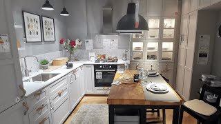 IKEA LERHYTTAN Kitchen – Light Grey Design &amp; VADHOLMA Island