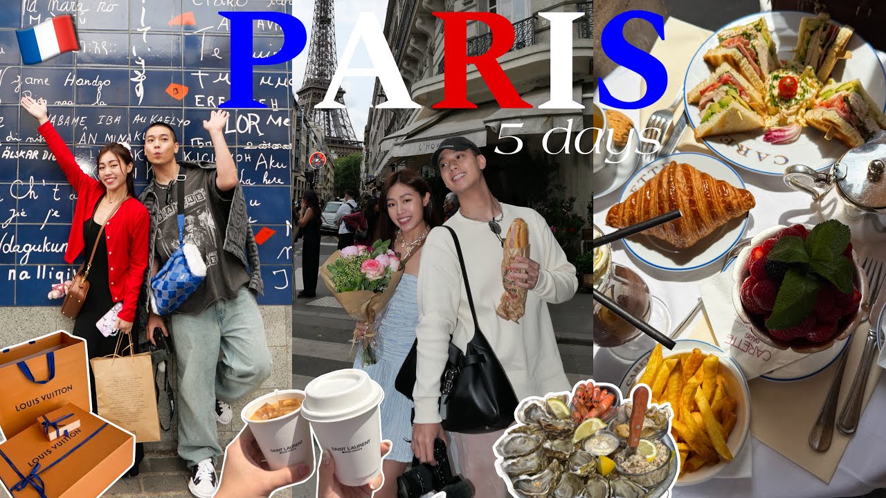 夢寐以求的巴黎約會!!👫🏻💕｜精品逛街買起來！🛍️｜超滿5天行程🇫🇷｜咖啡廳、餐廳都太有格調了🥹｜約會必來景點🫶🏼｜5 Days in Paris