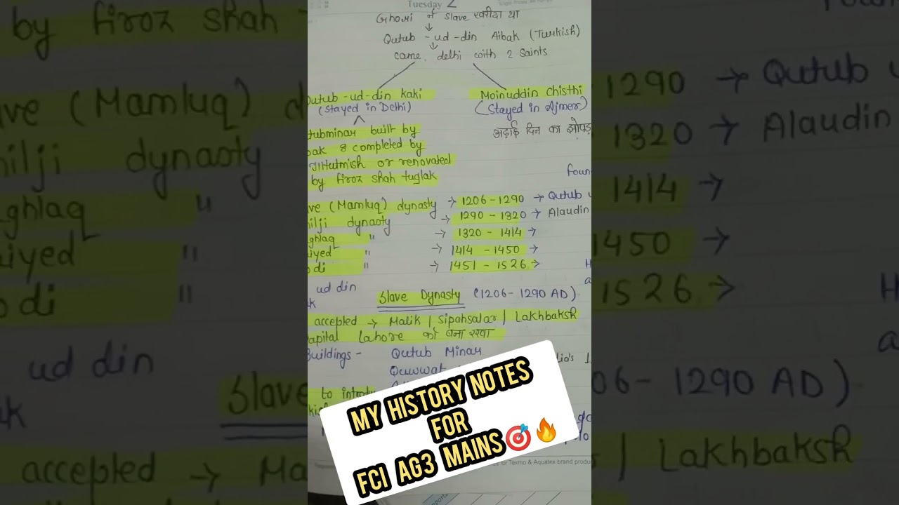 MY HISTORY NOTES FOR FCI AG3 MAINS 🎯🔥🎯🎯🔥🔥🔥🎯🎯🔥🎯🎯