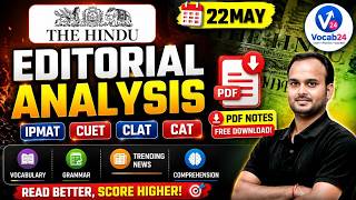 The Hindu Editorial Analysis | 22 May 2026 | The Hindu Vocab, Reading, Grammar by Sanjeev Sir