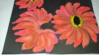 Easy Flowers Acrylic Painting Step By Step Art Namita