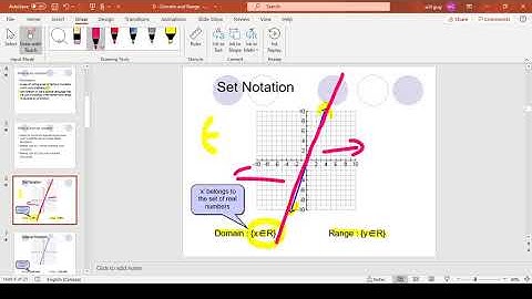 Set notation Domain and Range